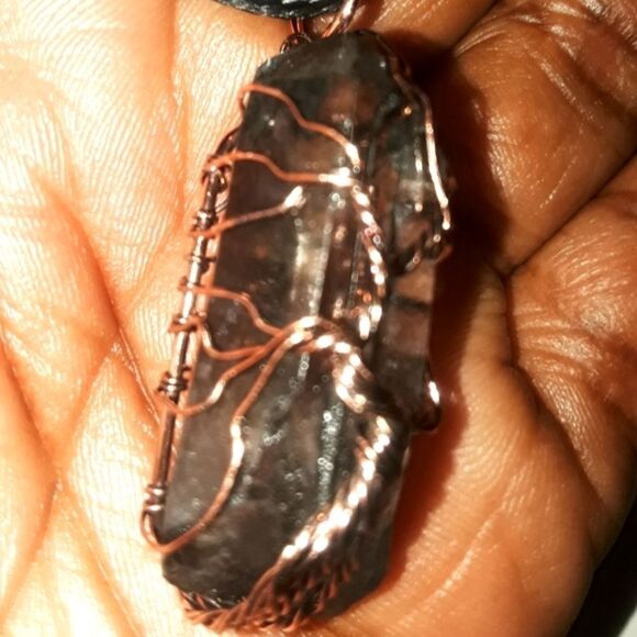 Hand crafted unisex Smokey Quartz pendant necklace - Picture 8 of 9